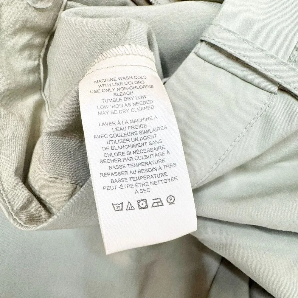 Free People Pleated Wide Zoey Tapered Trouser Pant in Moss Green Women’s Size 6